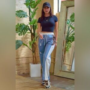 Animal Print Denim Pants